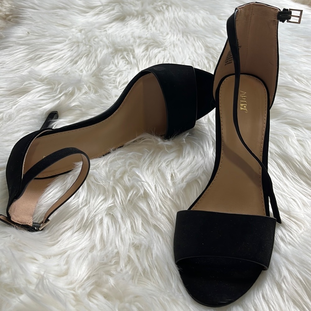 Apt 9 black suede 3” heels, worn inside only once